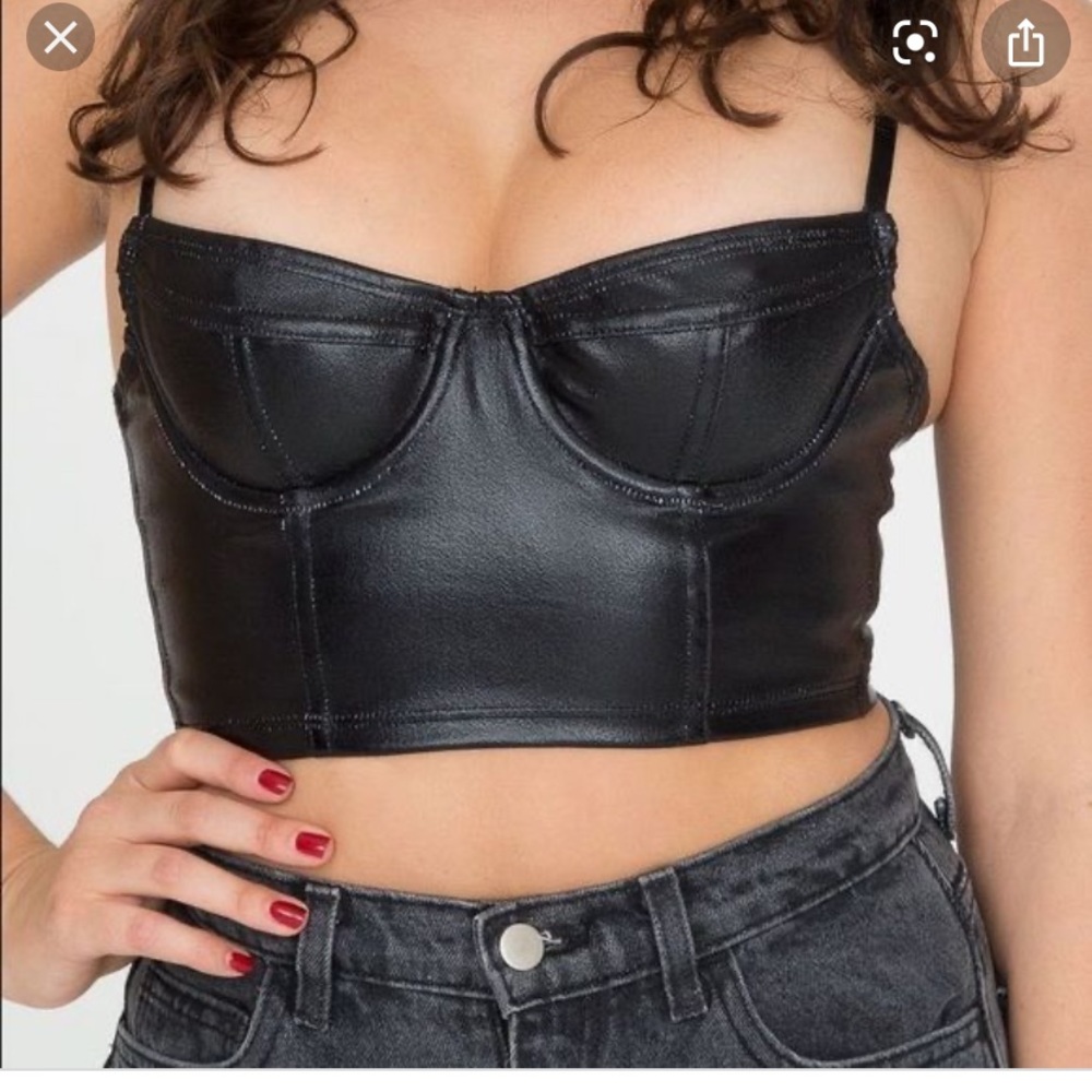 american apparel lame denim bustier